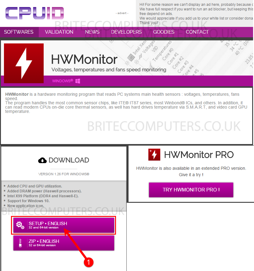 download the new for windows HWMonitor Pro 1.52