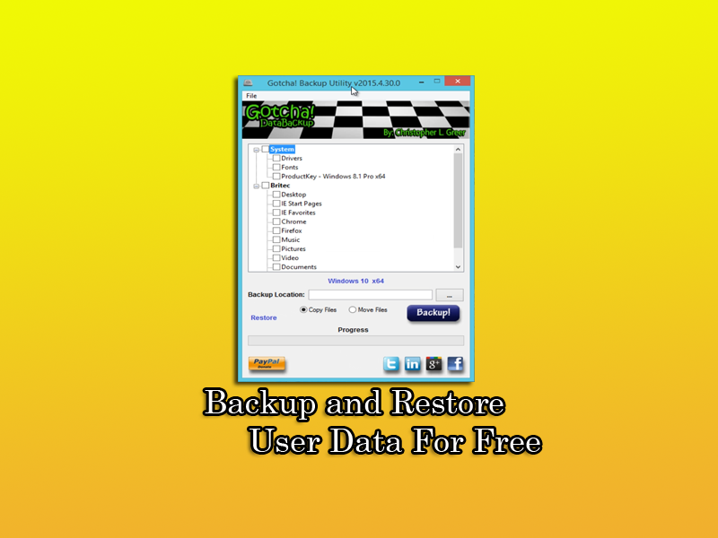 Backup and Restore User Data For Free