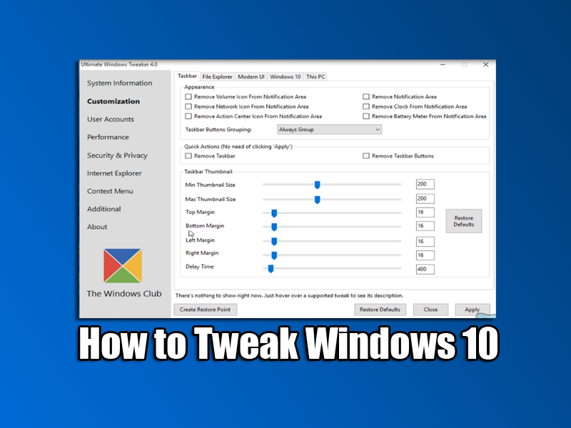 How to Tweak Windows 10