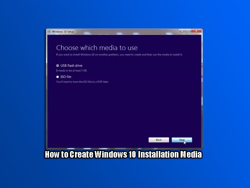 create windows installation media