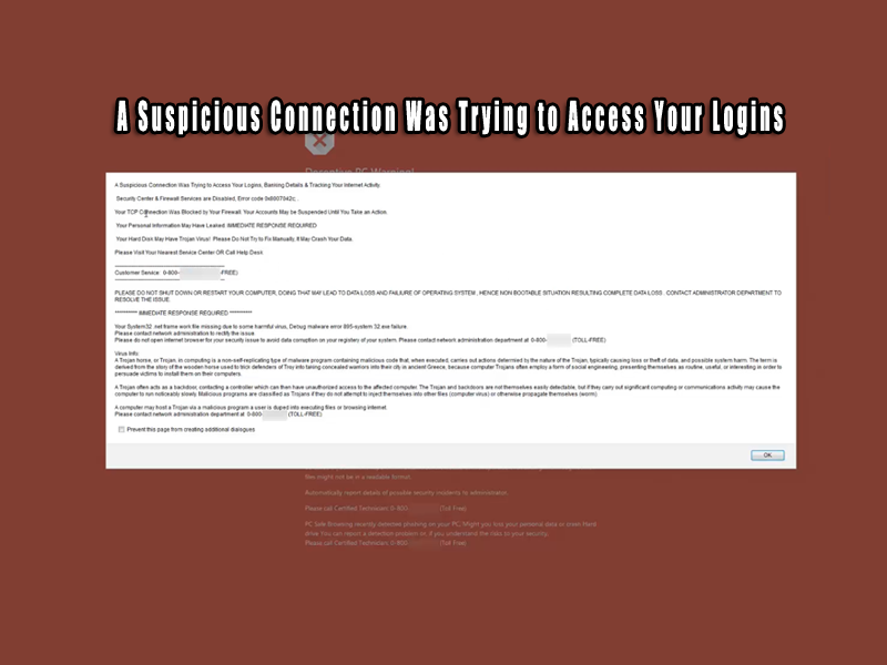 A Suspicious Connection Was Trying to Access Your Logins