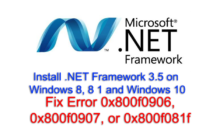 Install .NET Framework 3.5 on Windows 8, 8 1 and Windows 10