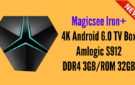 Magicsee Iron+ 4K Android 6.0 TV Box Amlogic S912 DDR4 3GBROM 32GB