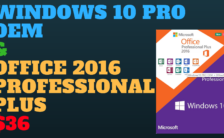 Windows 10 PRO OEM + Office 2016 Professional Plus Pack $36