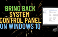Bring back system control panel