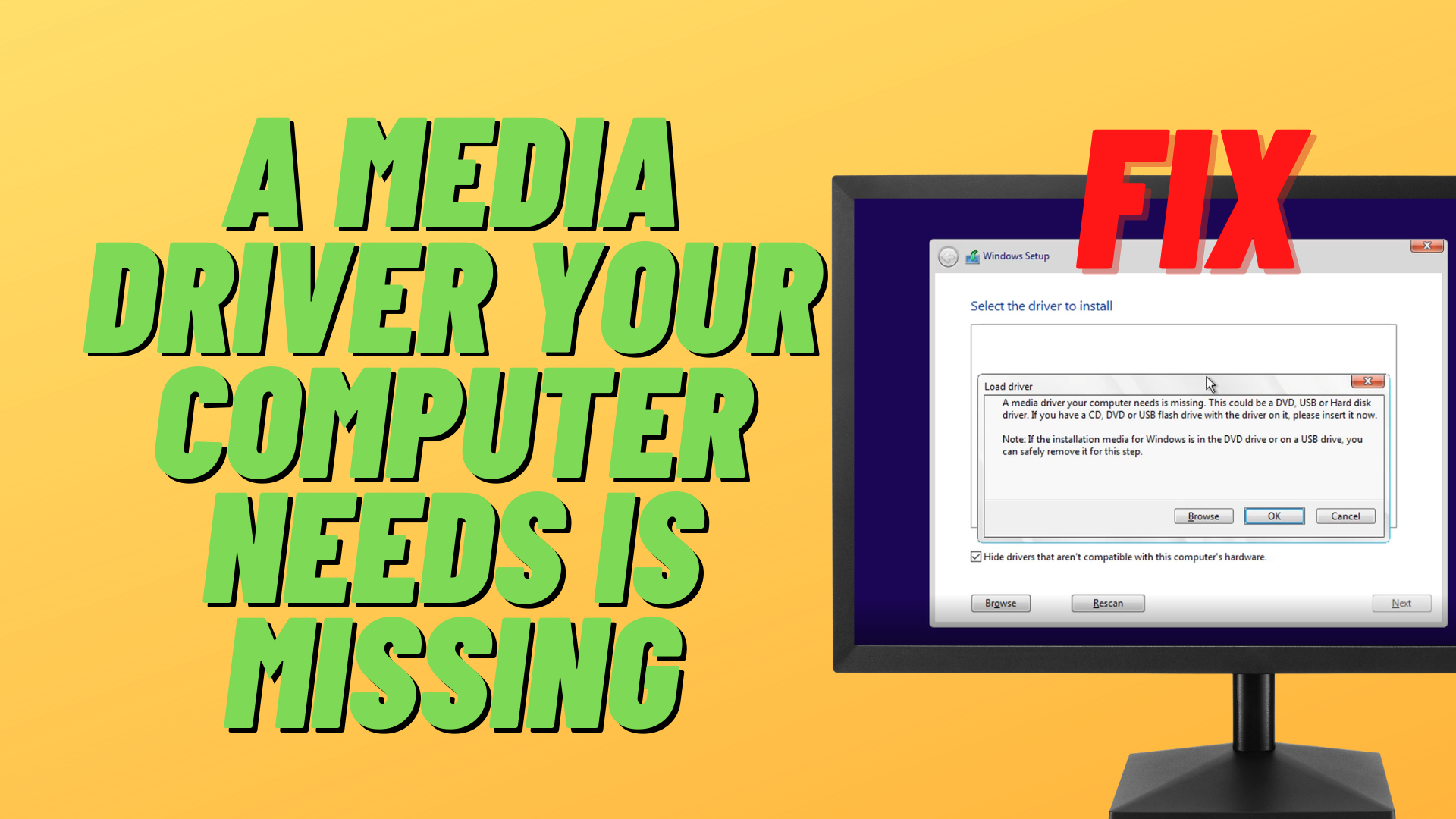 install ssd a media driver your computer needs is missing